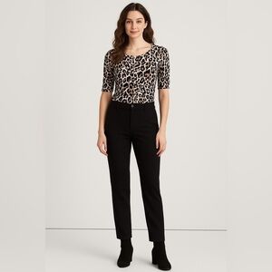 White House Black Market Leopard Print Button Front Cardigan Top XS